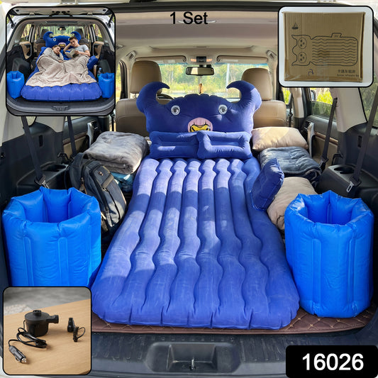 Wukusy car air mattress bed set with inflatable cushions and pump, designed for comfortable travel and camping comfort.
