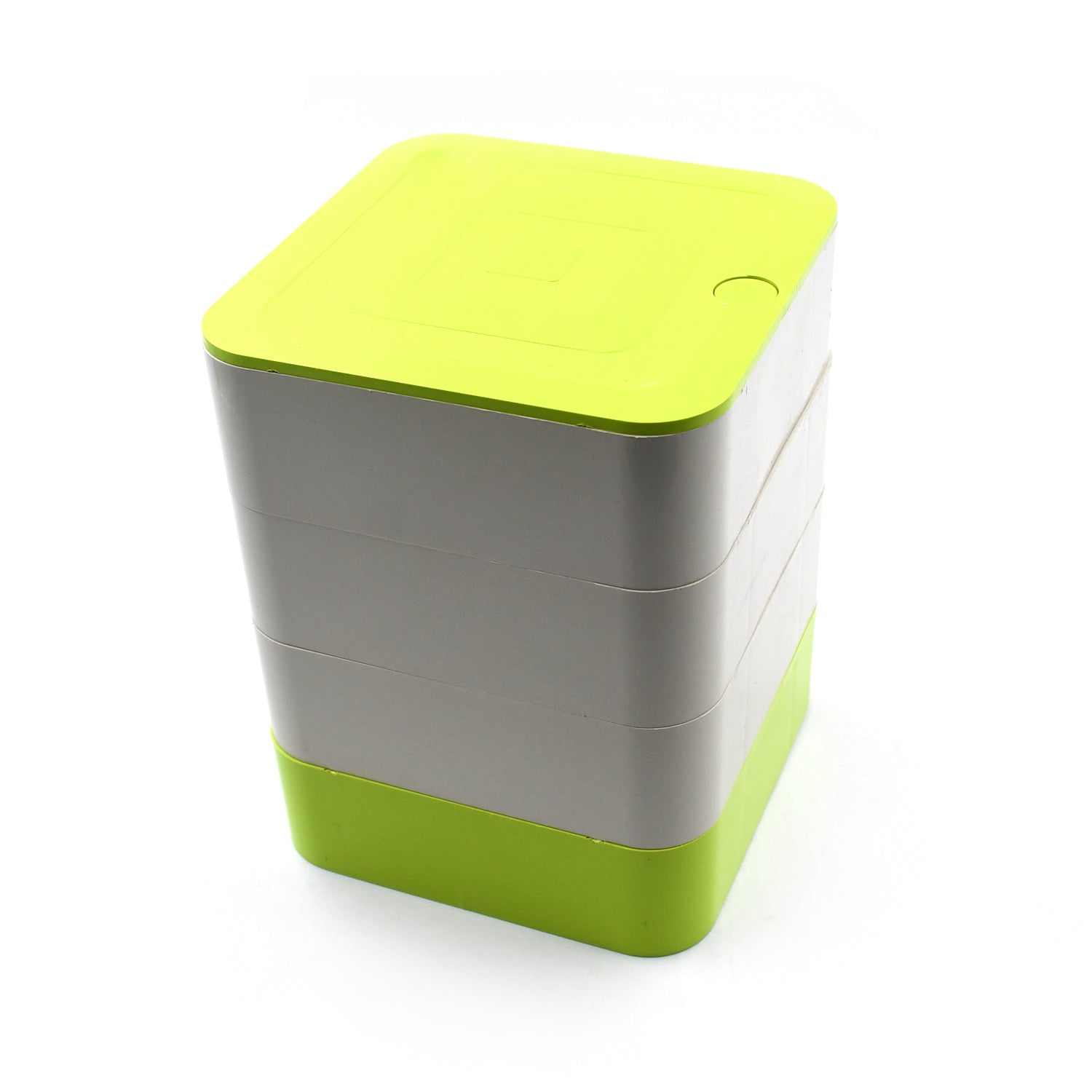 Wukusy 4700 4-layer jewelry box with 360-degree rotating design, organized jewelry, earrings, and accessories.