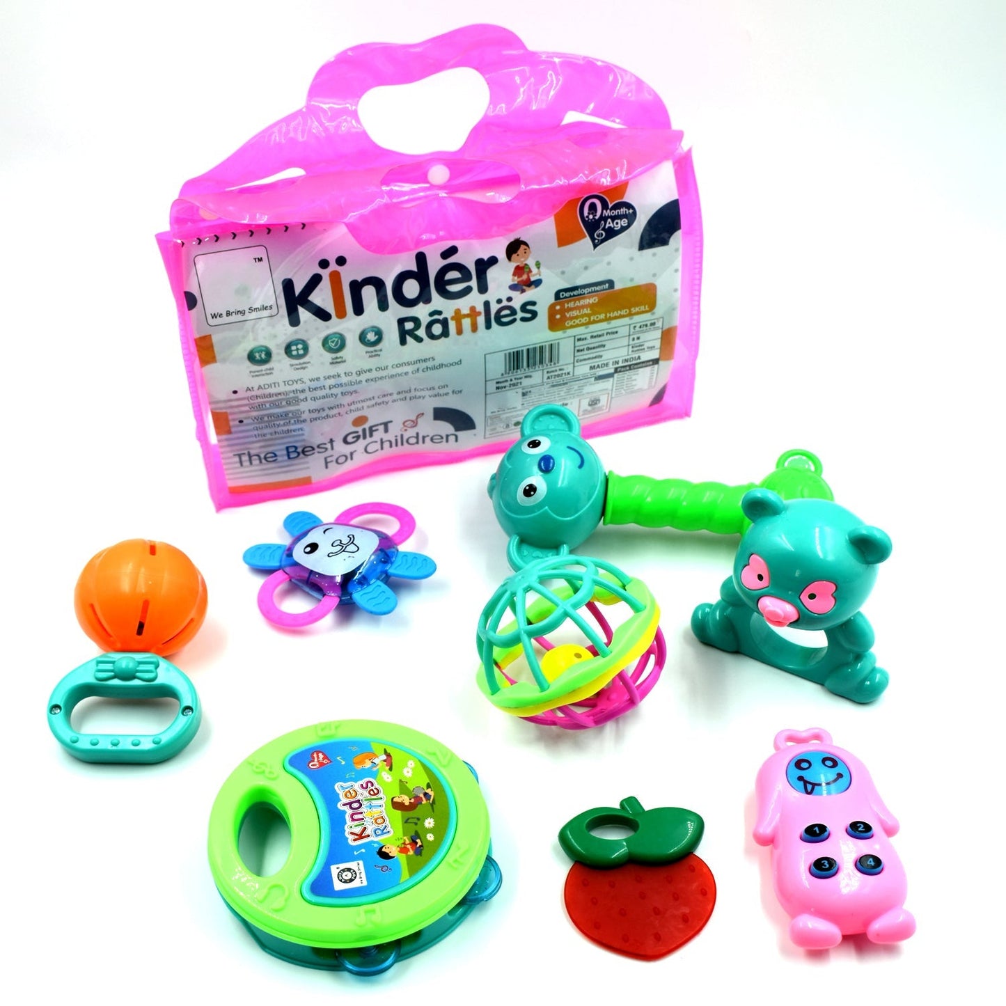 Wukusy 1937 At37 rattles baby toy for kids, colorful plastic toy designed for playful fun and entertainment for infants.