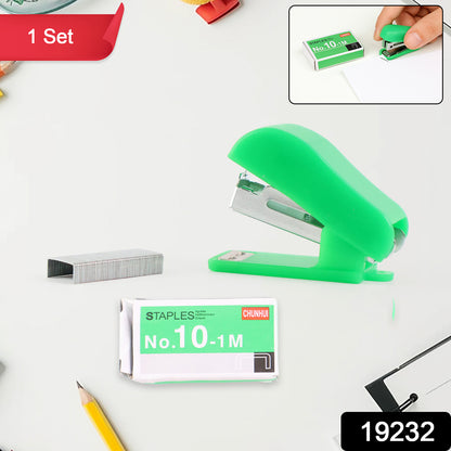 Wukusy mini office stapler with a strip of staples, compact and portable for quick paper fastening.