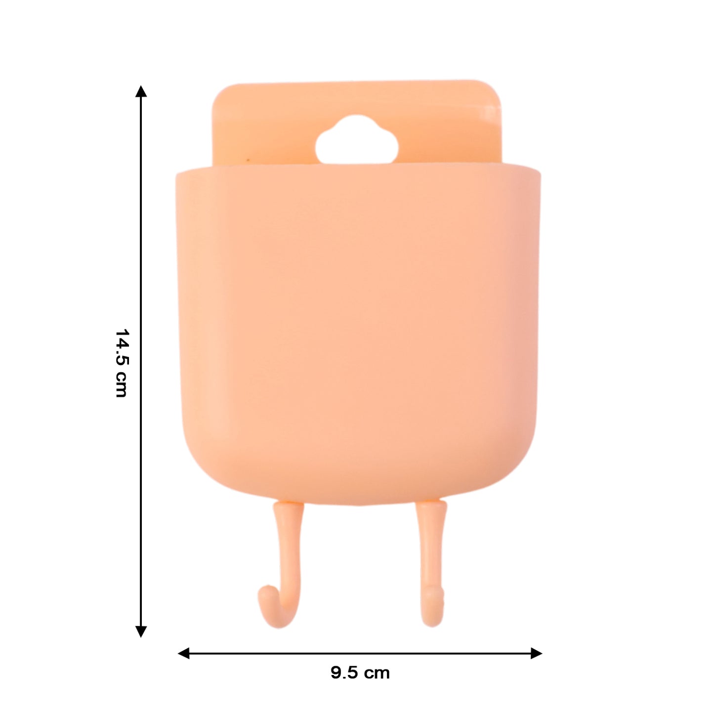 Wukusy multi-purpose plastic wall-mounted mobile charging holder with open compartment for smartphones and accessories.