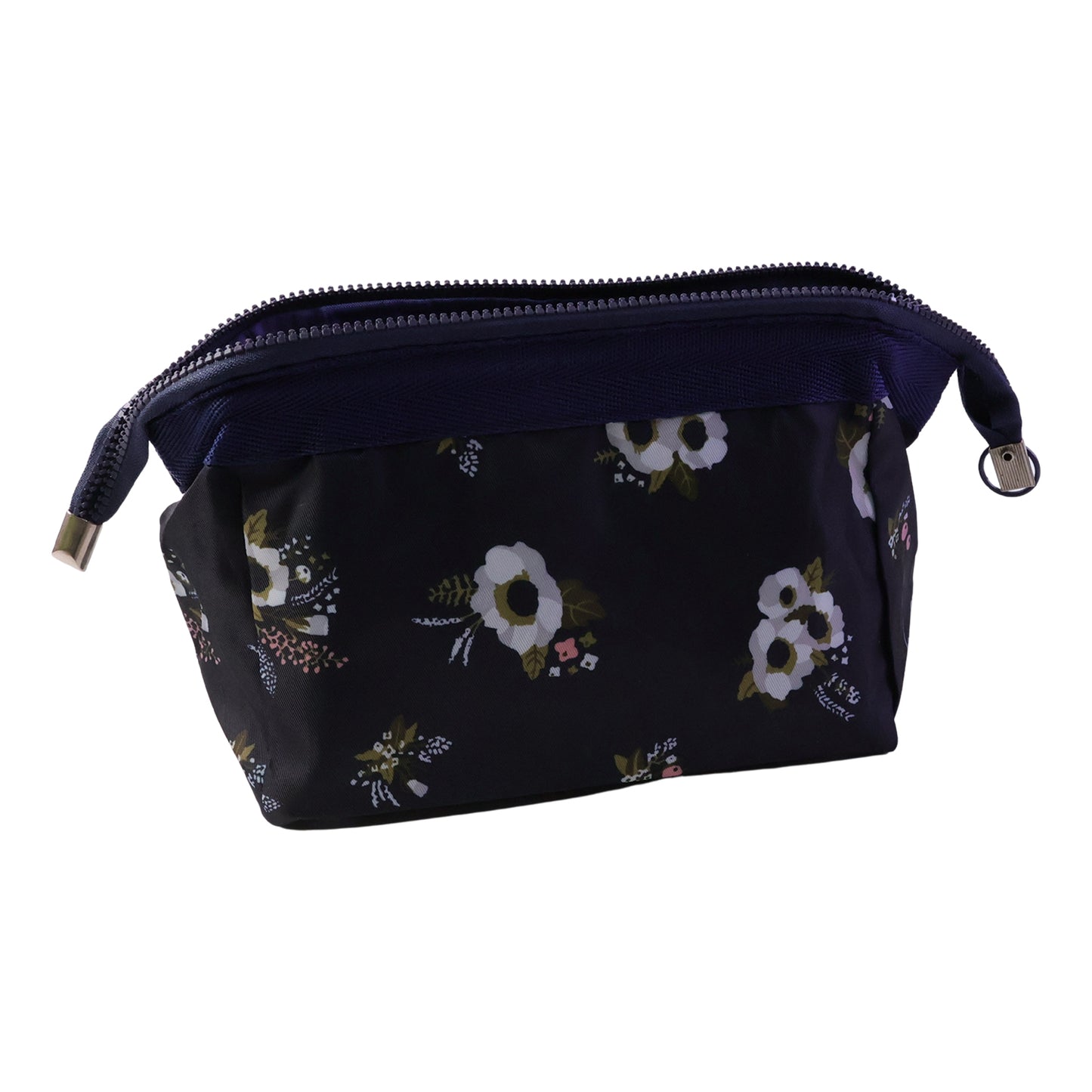 Wukusy stylish multipurpose cosmetic storage pouch bag in black, 18x12 cm, with zipper closure and compact design for makeup and essentials.