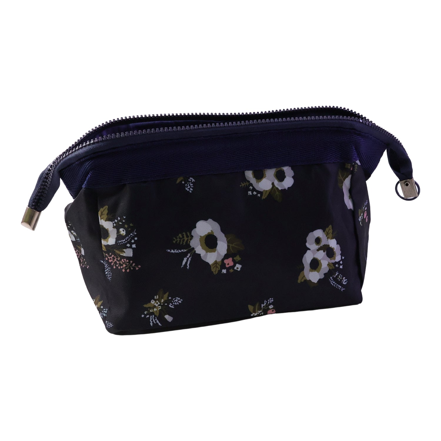 Wukusy stylish multipurpose cosmetic storage pouch bag in black, 18x12 cm, with zipper closure and compact design for makeup and essentials.