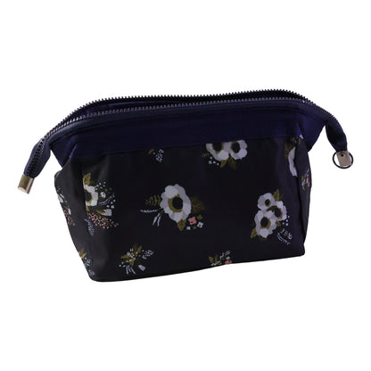 Wukusy stylish multipurpose cosmetic storage pouch bag in black, 18x12 cm, with zipper closure and compact design for makeup and essentials.