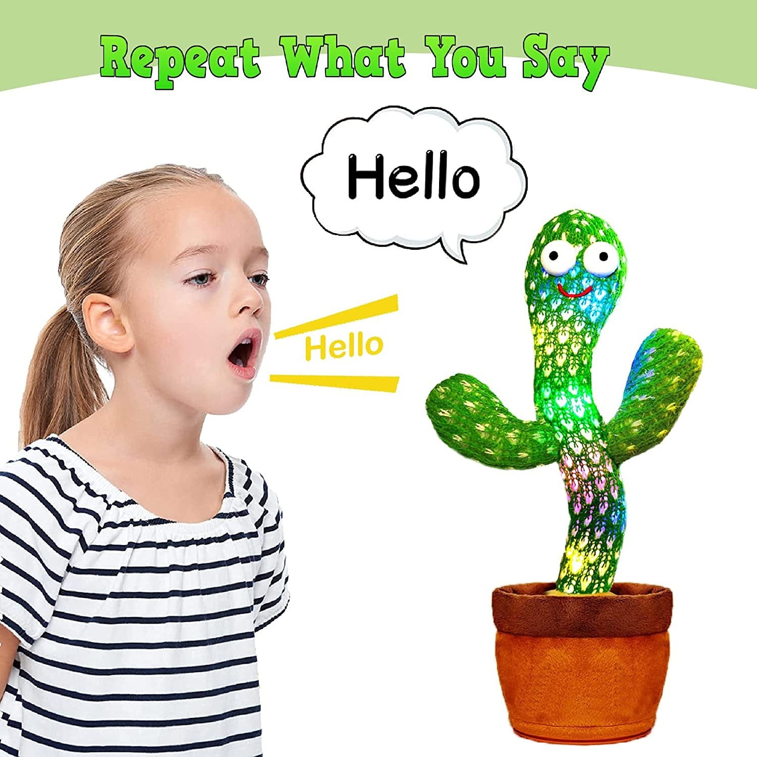 Colorful Dancing Cactus Toy from Wukusy, a playful plush toy with arms and legs, perfect for kids and collectors.