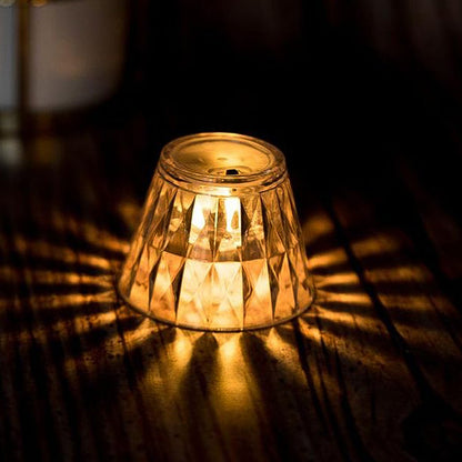 Wukusy cup-shaped crystal table lamp with elegant design, perfect for home decor, featuring a glass crystal shade on a sleek base.