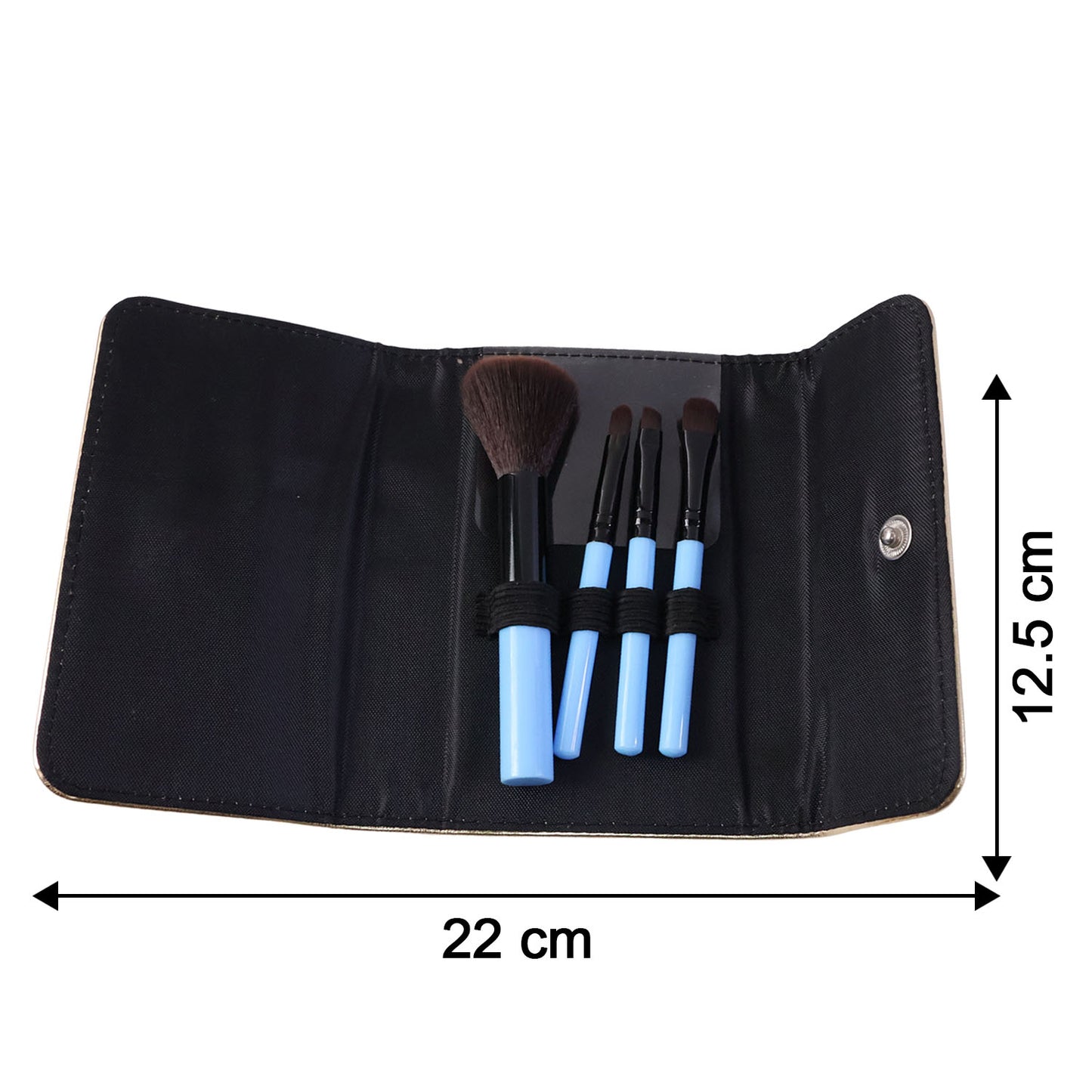 Wukusy 4-in-1 professional makeup brush set with four versatile brushes for foundation, eyeshadow, blush, and contour application.