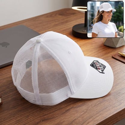 Stylish Plain Mesh Trucker Baseball Cap Breathable For Men And Women (1 Pc)