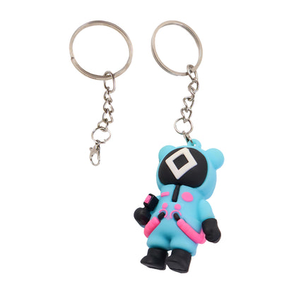 Cute character-themed soft silicone keychain featuring colorful, playful designs from Wukusy, perfect for accessorizing keys or bags.