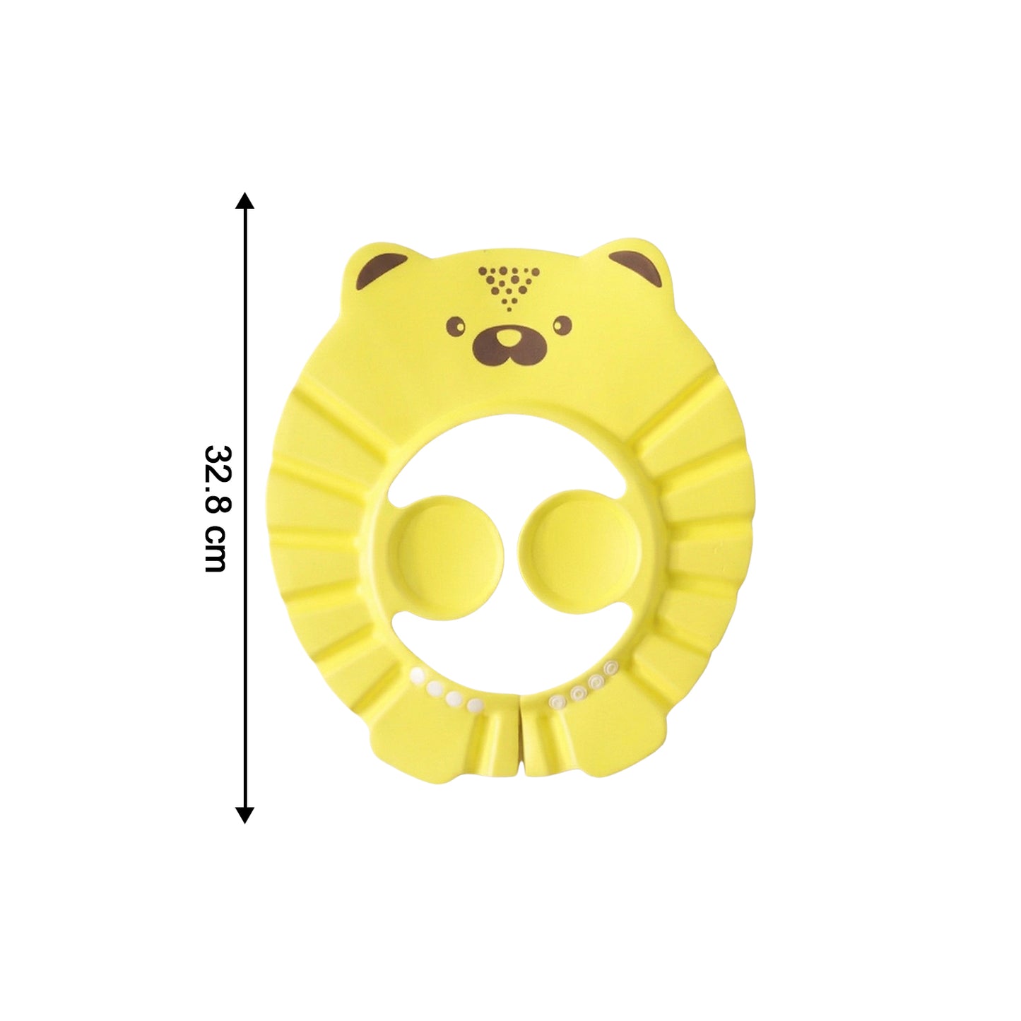 Cute cartoon baby shower cap shampoo hat by Wukusy, made of soft waterproof material, designed to keep water and shampoo out of baby's eyes.