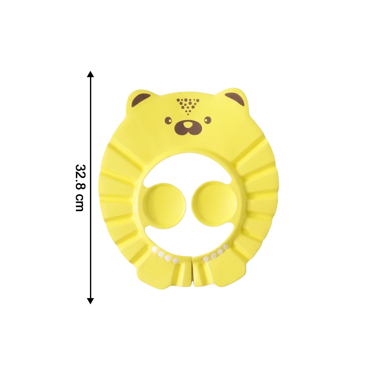 Cute cartoon baby shower cap shampoo hat by Wukusy, made of soft waterproof material, designed to keep water and shampoo out of baby's eyes.