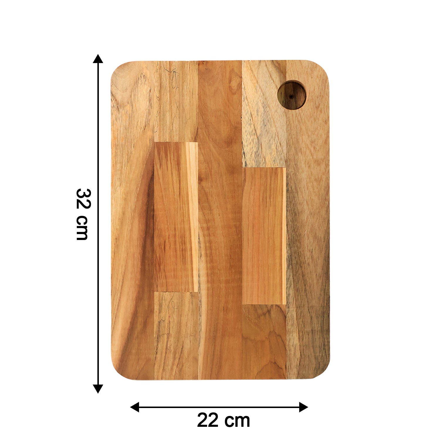 Wukusy Apex Steel Oak medium cutting board with wooden handle, durable kitchen prep surface, natural wood and steel design