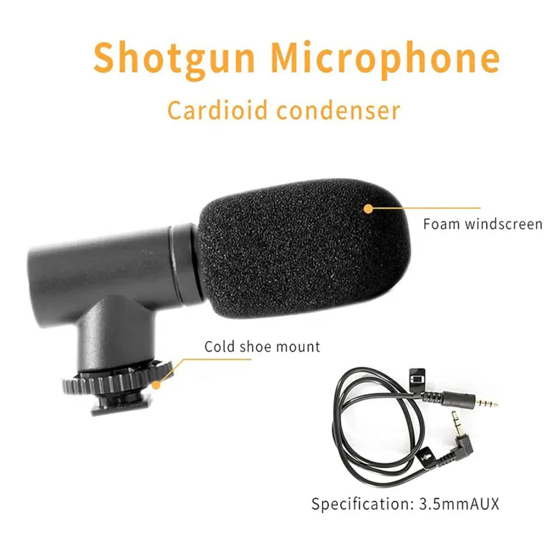 Ekom vlogging kit with mini tripod, LED light, phone holder clip, and microphone for video making and content creation.