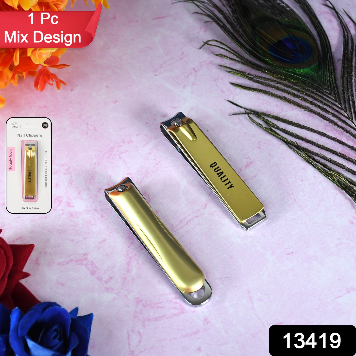 Wukusy stainless steel folding large nail clippers with built-in nail file, portable and ideal for home grooming.