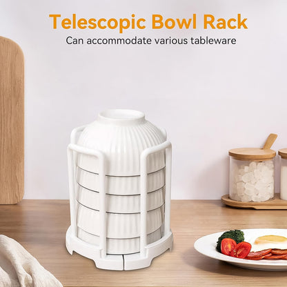 Wukusy plastic bowl holder and organizer drain rack for kitchen, designed to hold and dry bowls efficiently