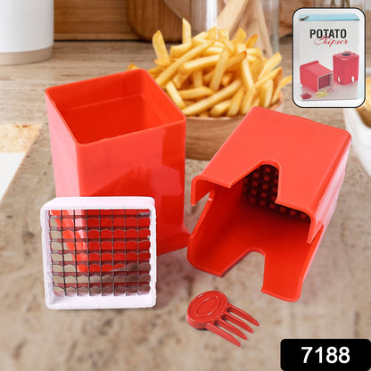 Wukusy French fries potato chips strip cutting cutter machine for home kitchen, featuring stainless steel blades and compact design