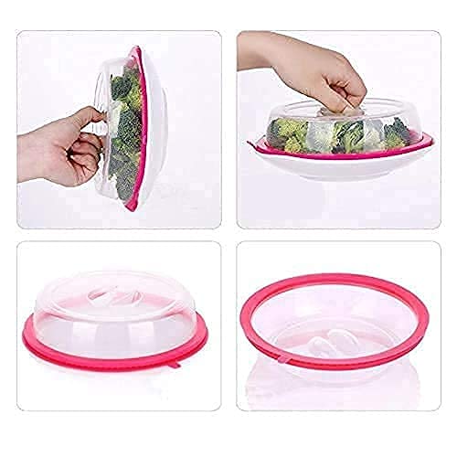 Wukusy microwave food cover, airtight splatter guard, dishwasher safe kitchen plate lid for microwave oven use.