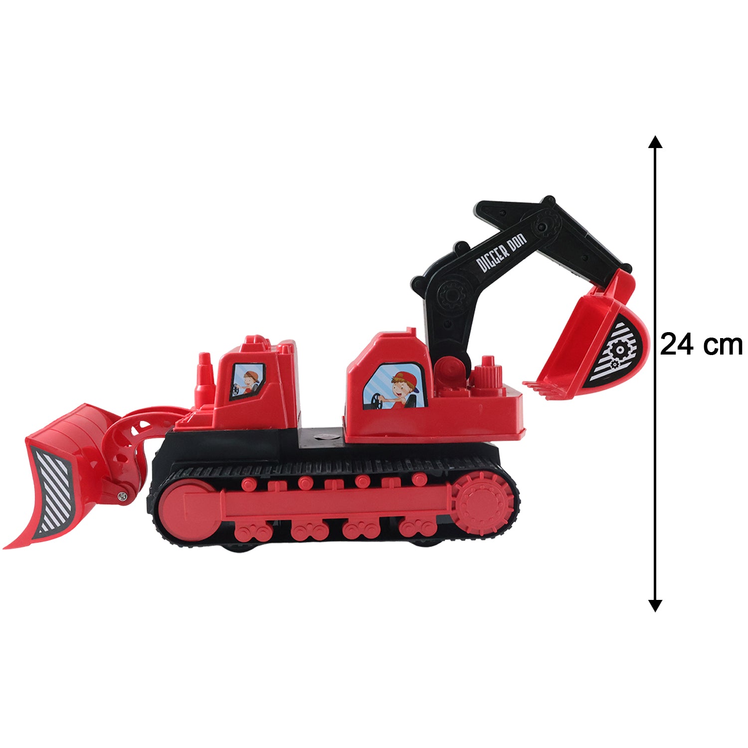 Wukusy Digger Don Construction Track Toy, plastic toy with yellow and black construction vehicle details, suitable for children