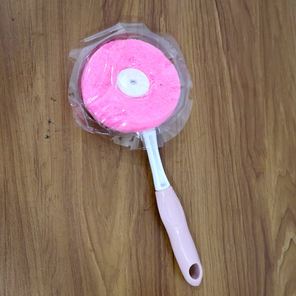 Wukusy long handle kitchen dish scrubber brush for cleaning pots and dishes in home kitchen, durable and easy to use.