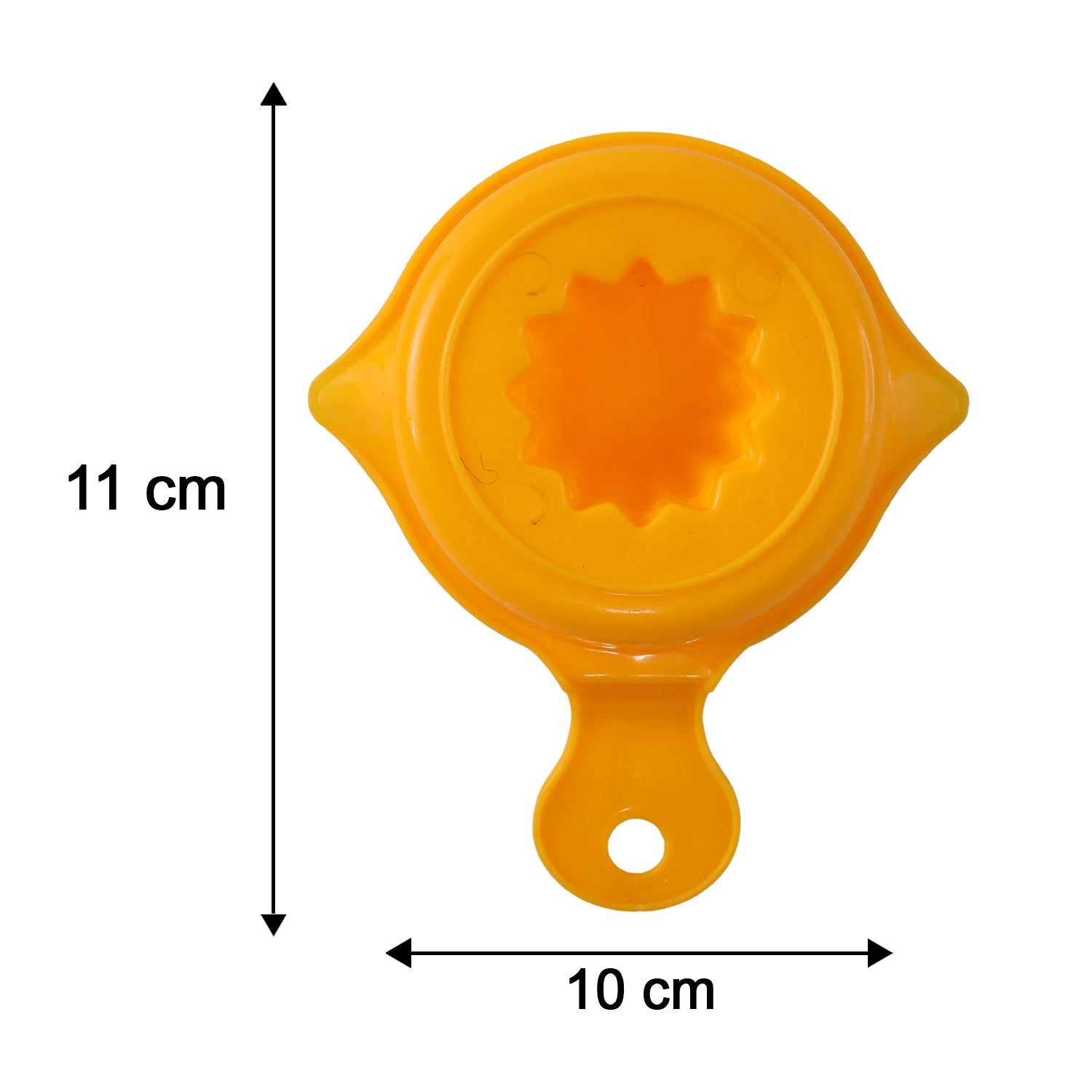 Yellow Wukusy manual citrus juicer for lemons and oranges, hand-operated squeezer for home use, compact and easy to use.