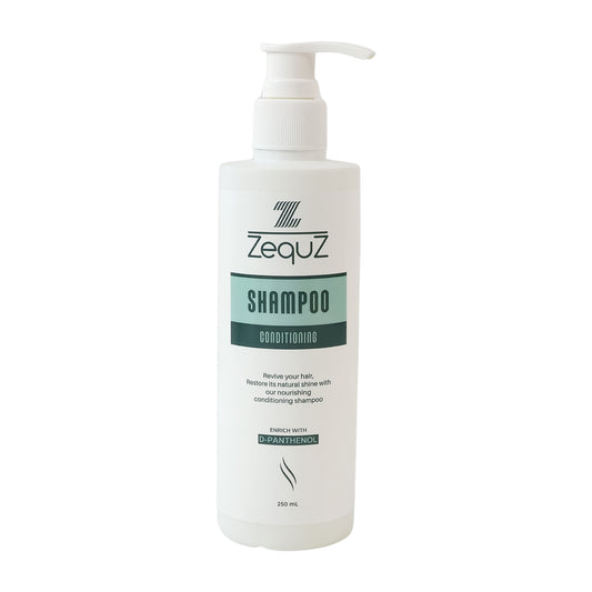 Wukusy Zequz Conditioning Shampoo with D-panthenol in 250ml bottle, smooth hair and nourish scalp, health and beauty product