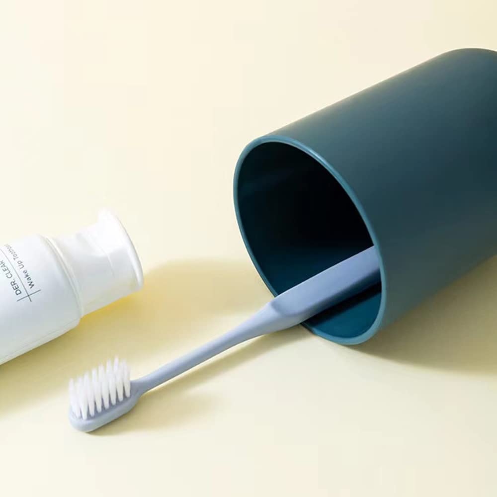 Wukusy plastic wall mount toothbrush holder with two cups, designed for bathroom storage and organization.