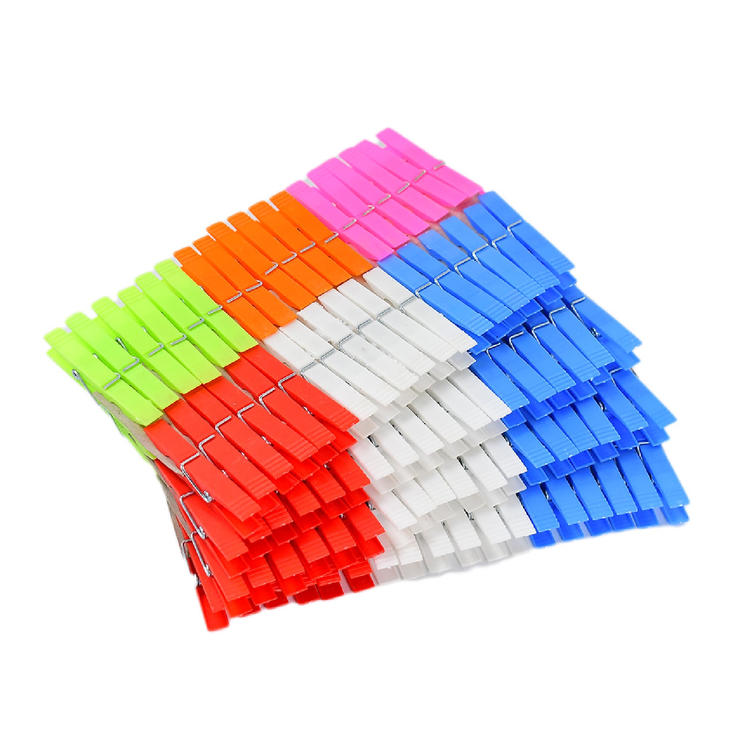 Set of 144 Wukusy multi-purpose plastic clothes clips for drying and hanging laundry, ideal for home clothes drying.