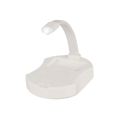 Wukusy LED toilet bowl light installed on a toilet cover, illuminating the bowl with colorful light for nighttime use.