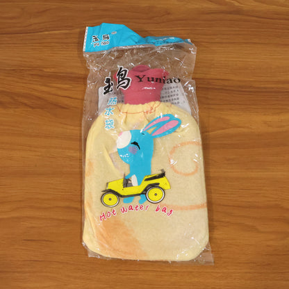 Wukusy reusable hot water bag with soft fabric cover, flexible rubber body for soothing heat therapy and comfort.