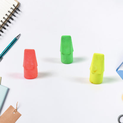 Colorful Wukusy pencil top eraser with rubber design, perfect for office use and easy to remove from pencils.