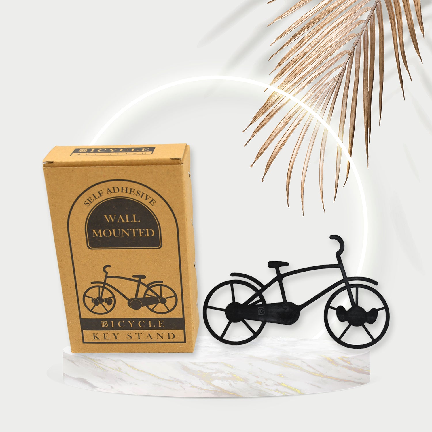 Set of four Wukusy bicycle-shaped plastic key chain holders and wall mounts for home or office organization.