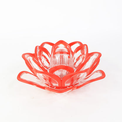 Decorative lotus-shaped LED candle light by Wukusy, perfect for home decor, with a soft glowing illuminated lotus flower.