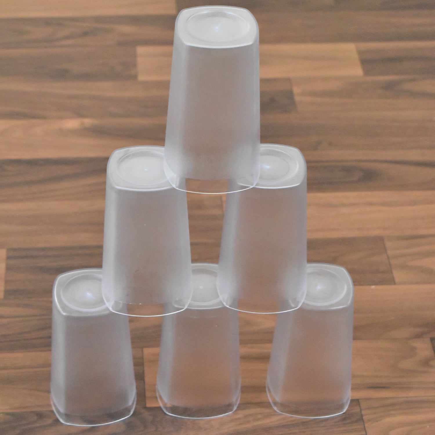 Set of six Wukusy 350ml Ganesh Decent Glasses with intricate Ganesh designs, perfect for serving beverages.