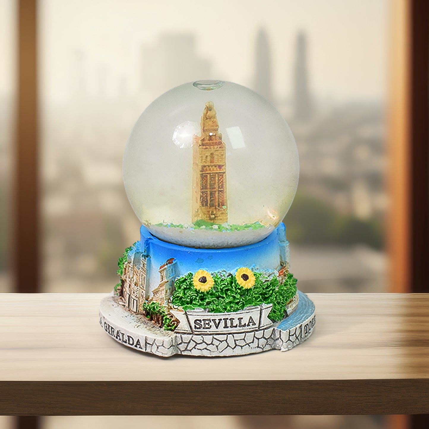 Wukusy snow globe souvenir desk decoration featuring a scenic winter scene, perfect for office or table display.