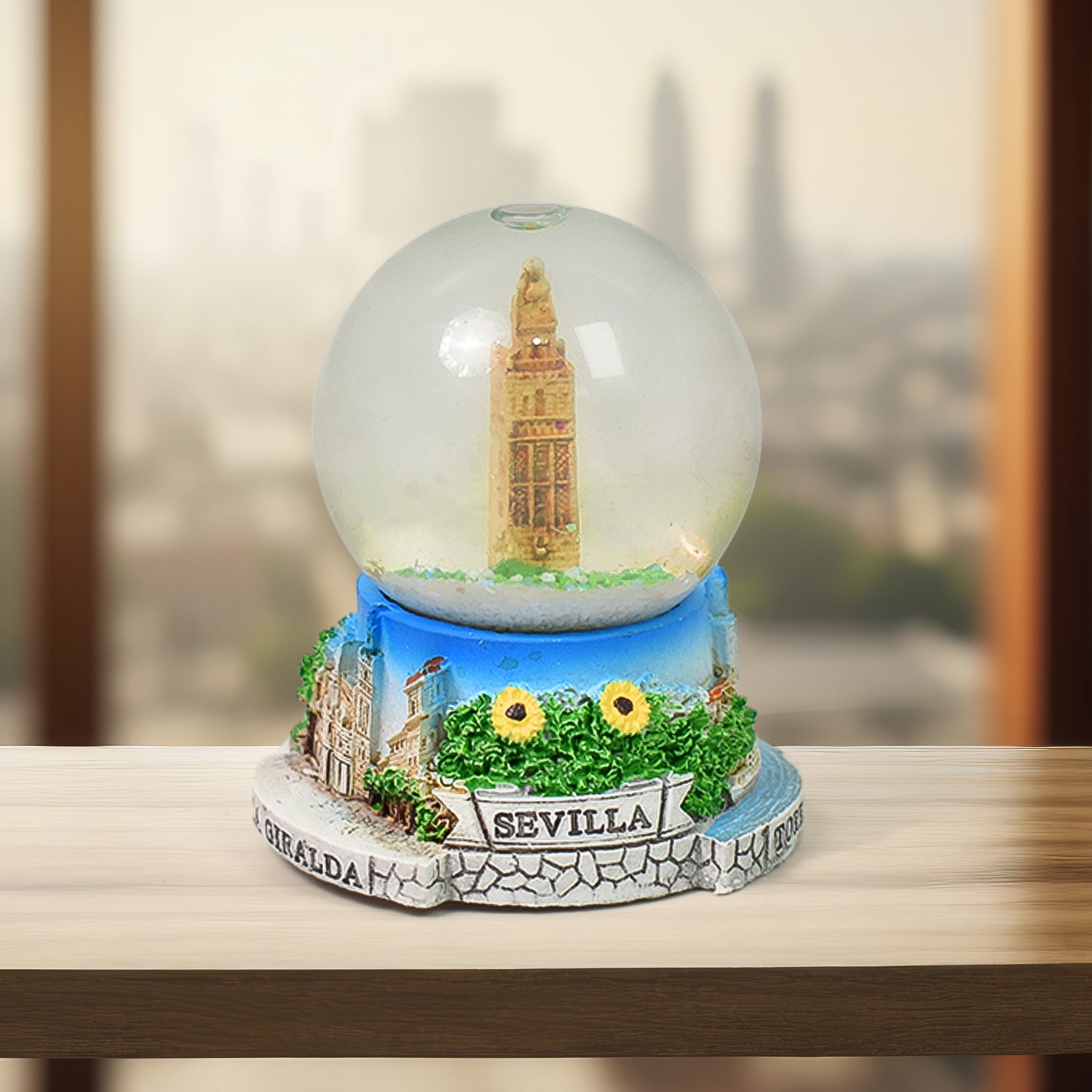 Wukusy snow globe souvenir desk decoration featuring a scenic winter scene, perfect for office or table display.