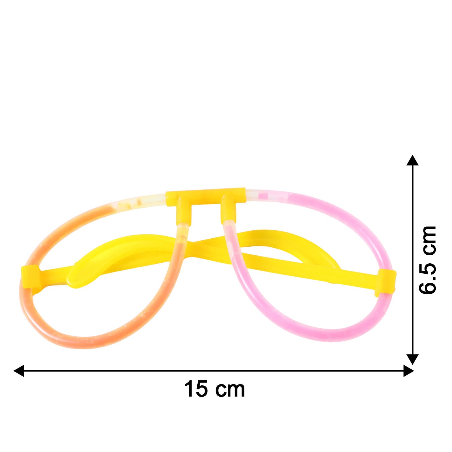 Wukusy Glow Party Glasses, 1 piece, featuring vibrant glow-in-the-dark design with transparent frame and colorful accents.