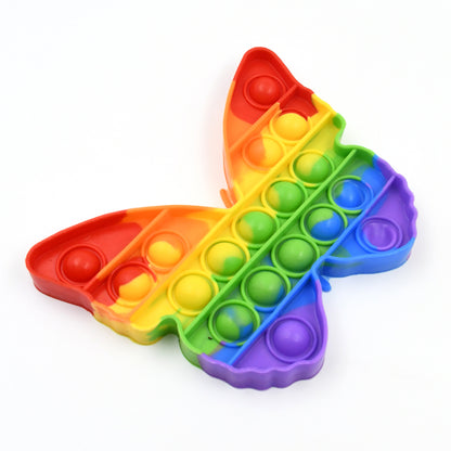 Wukusy butterfly and car-shaped Pop Fidget Toy with colorful bubbles, sensory fidget popper for stress relief for kids and adults.