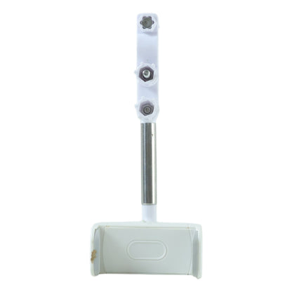 Wukusy adjustable rearview mirror car mobile phone holder attached to a vehicle mirror, holding a smartphone securely in place.