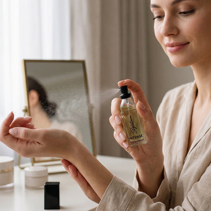 Wukusy Signature Luxury Perfume Gift Set with five 15ml bottles arranged in elegant packaging.