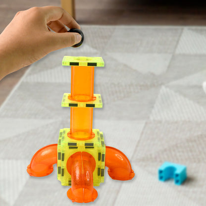Wukusy Marble Magnetrix magnetic marble run building set with colorful marble tracks and magnetic connectors for creative play.