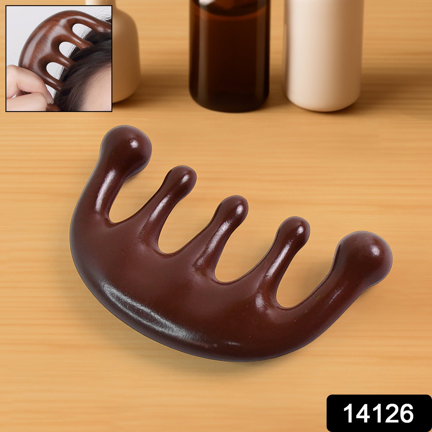 Wukusy scalp relaxing manual head massager comb with multiple prongs for soothing scalp massage and relaxation.