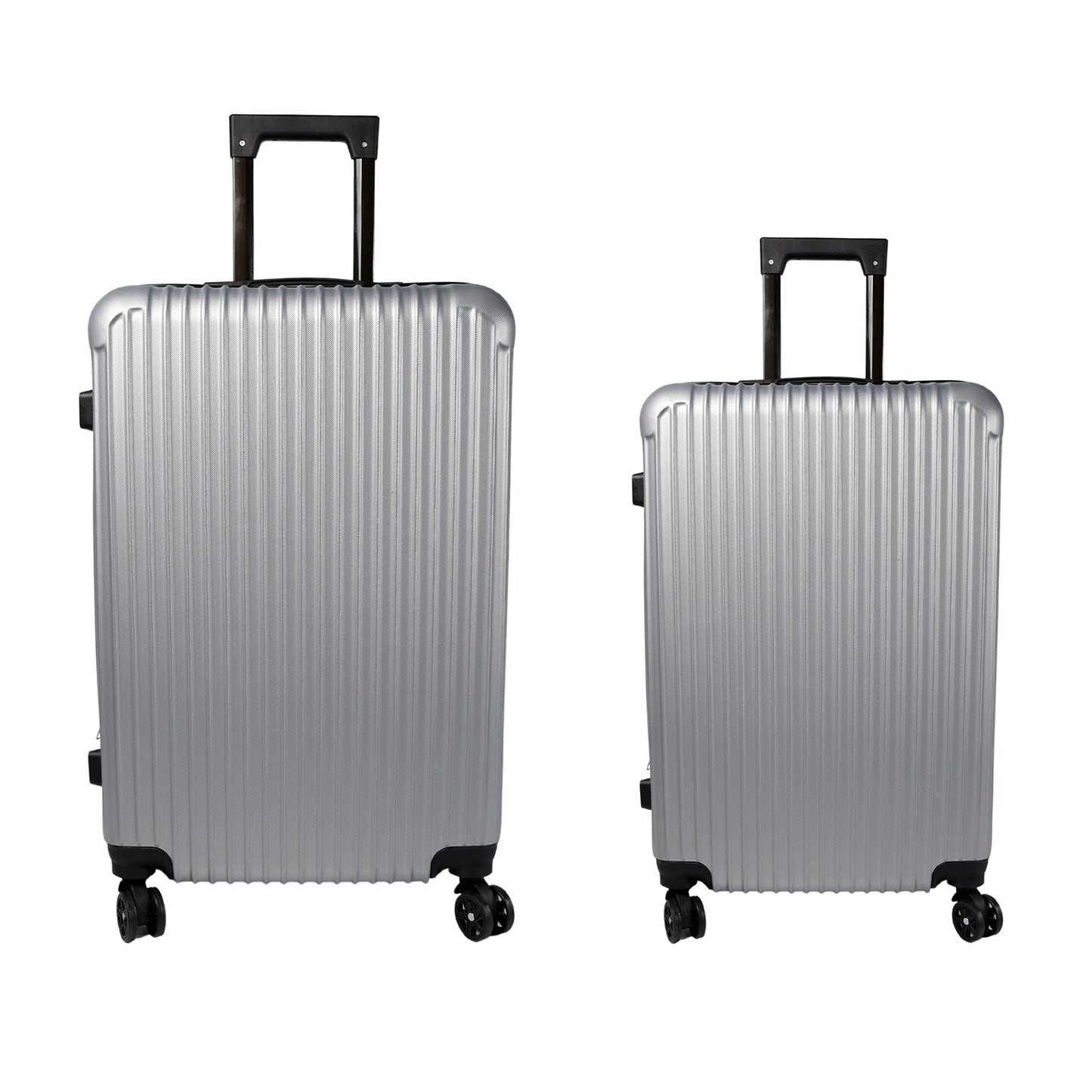 Set of two Wukusy trolley bags, large and small travel suitcases for men and women, featuring durable wheels and spacious compartments.