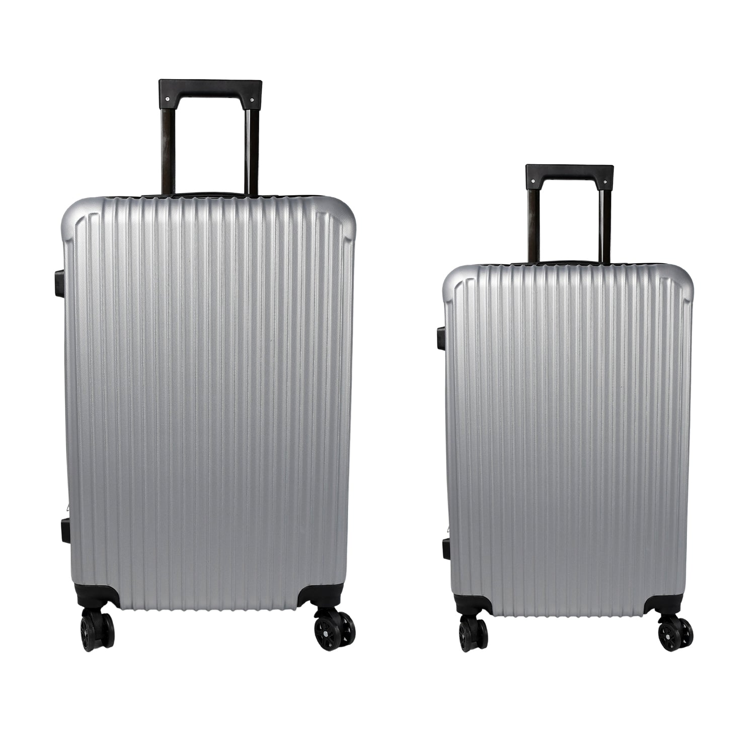 Set of two Wukusy trolley bags, large and small travel suitcases for men and women, featuring durable wheels and spacious compartments.