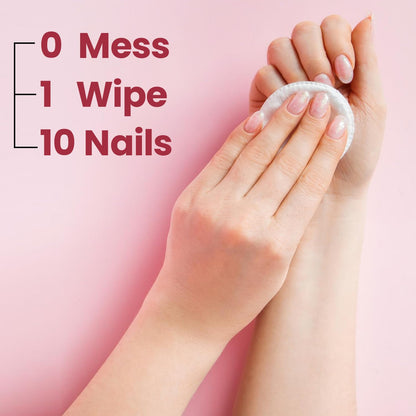 Wukusy nail paint remover wet wipe with acetone-free, gentle nail care formula, designed for easy and effective polish removal.