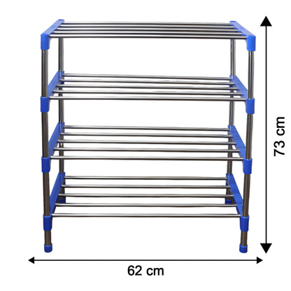 Wukusy 4-layer shoe rack organizer set with multiple compartments for home storage and organization of shoes and accessories.