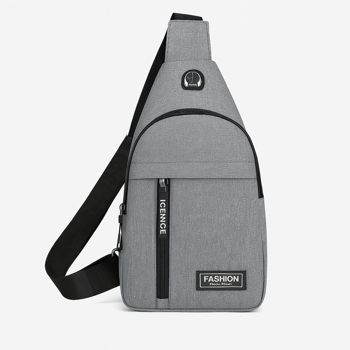 Wukusy waterproof waist bag with USB charging port, earphone hook, shoulder strap, designed for travel and office use.