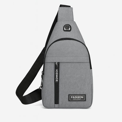 Wukusy waterproof waist bag with USB charging port, earphone hook, shoulder strap, designed for travel and office use.