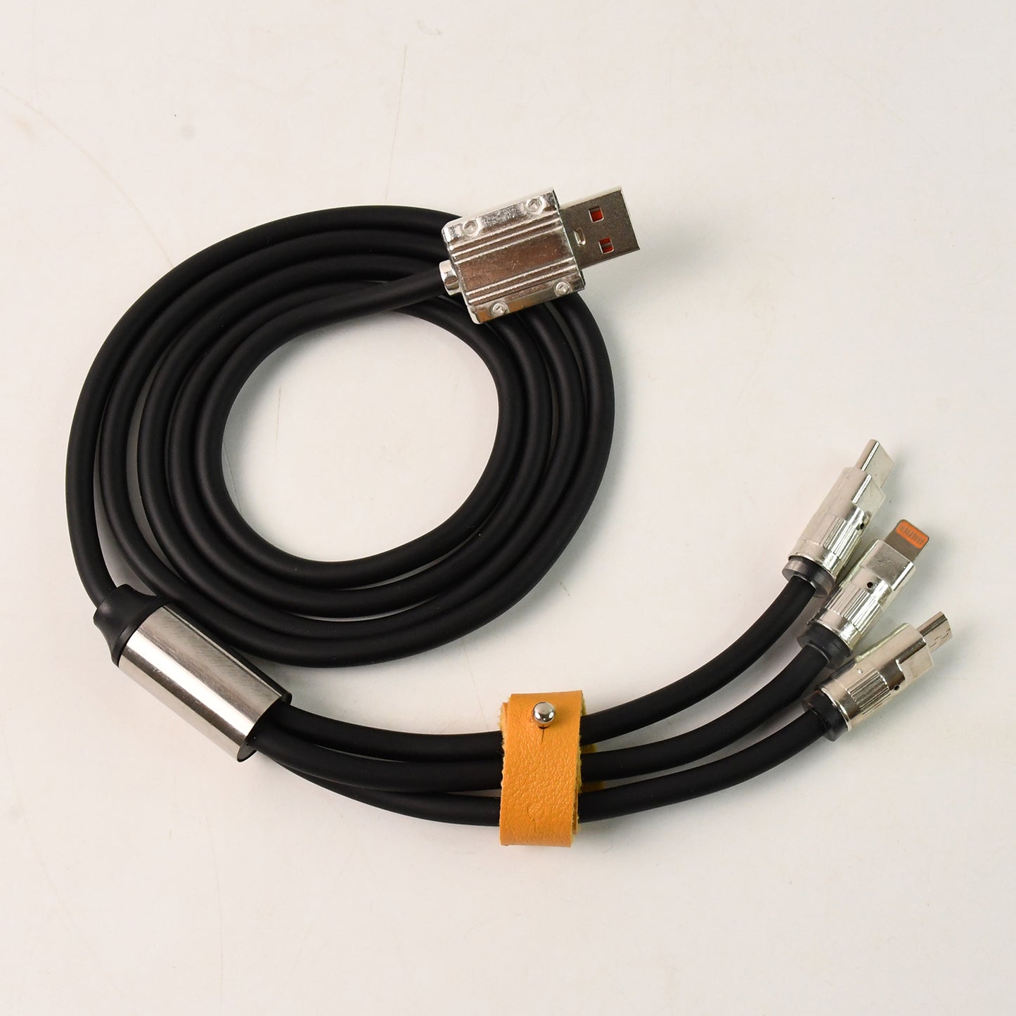 Wukusy 3-in-1 super fast charging mobile accessories cable, 2 meters long, with multiple connectors for versatile device charging