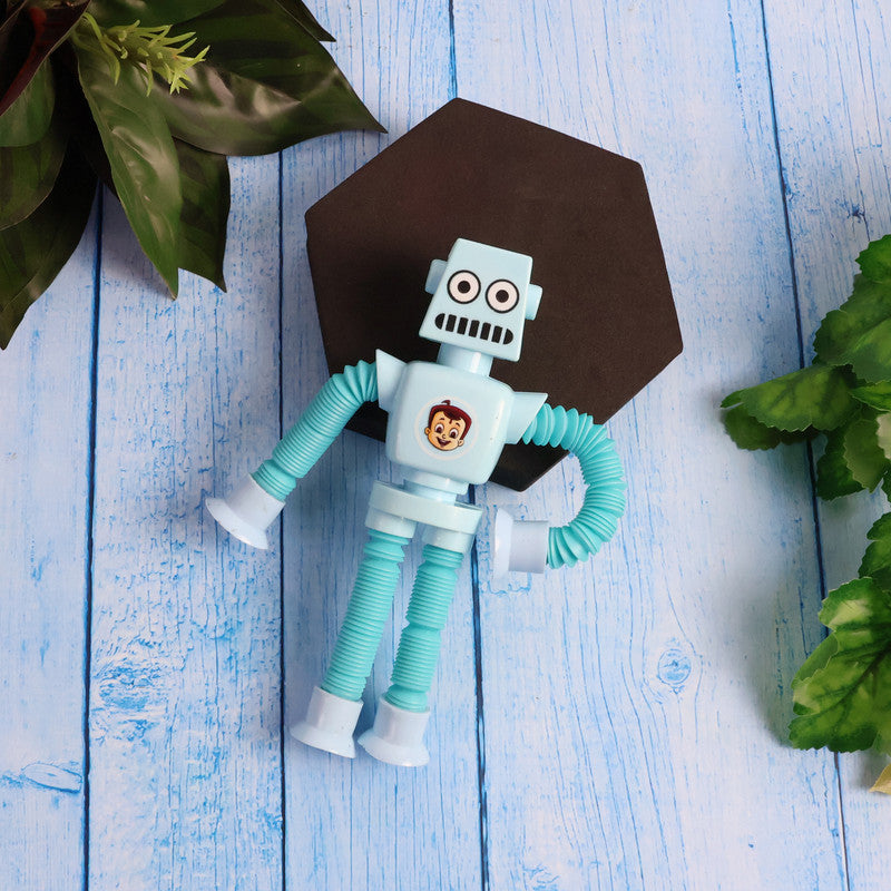 Flexible robot-shaped magic spring toy by Wukusy, featuring a colorful, bendable robot figure with spring body and movable limbs.