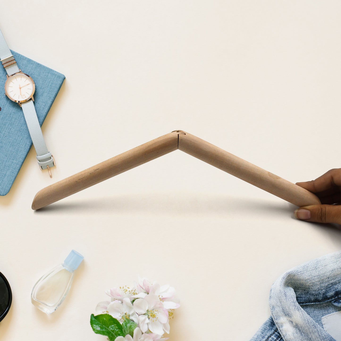 Wooden clothes hanger by Wukusy, sturdy suit and coat hanger with smooth finish for home closet organization.